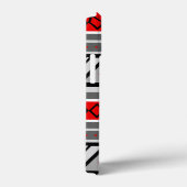 Moderne Zuidwestelijke Geometrische, Rood & Grijs Case-Mate iPhone Case (Achterkant / Rechts)