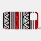 Moderne Zuidwestelijke Geometrische, Rood & Grijs Case-Mate iPhone Case (Achterkant (horizontaal))