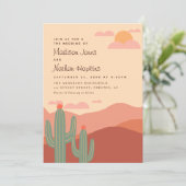 Moderne Zuidwestelijke Woestijn Trouw Uitnodiging (Staand voorkant)