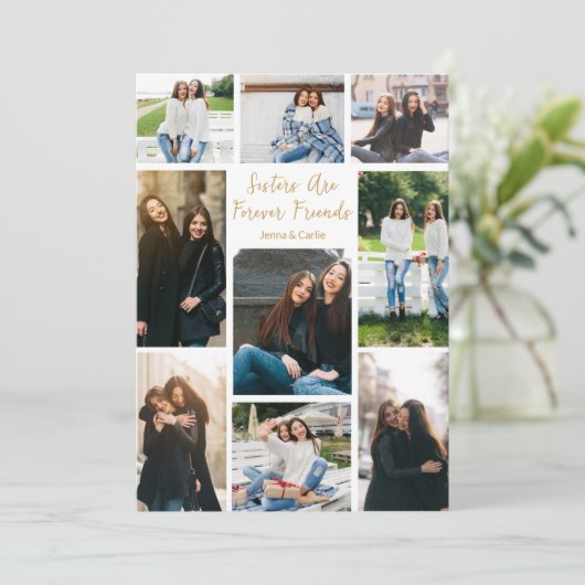 Moderne Zus Foto Collage Aanpasbare Quote Kaart (Staand voorkant)