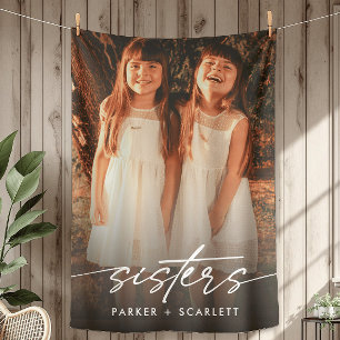 Moderne zussen Creëer je eigen fotoscript Fleece Deken