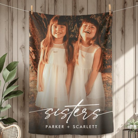 Moderne zussen Creëer je eigen fotoscript Fleece Deken