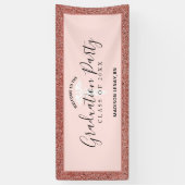 Moderne Zuster Afstuderen Roos Gold Glitter Name Spandoek (Verticaal)