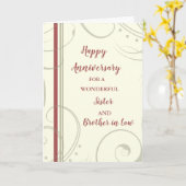 Moderne Zuster en Broeder in Law Jubileum Kaart (Gele Bloem)