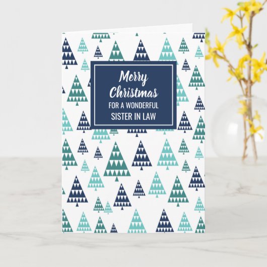 Moderne zuster in de wet Kerstmis Kaart (Gele Bloem)