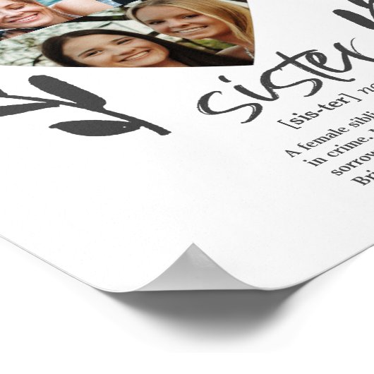 Moderne zusters Citaat Foto Hart Poster (Hoek)