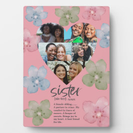 Moderne zusters citeren roze hartelijn fotoplaat