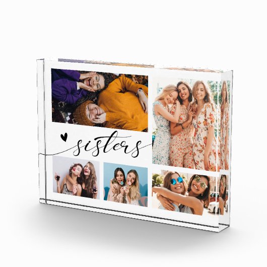 Moderne zusters Script Photo Collage Fotoblokken (Rechts)