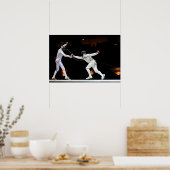 Moderne zwaardbestrijding tweeledig poster (Keuken)