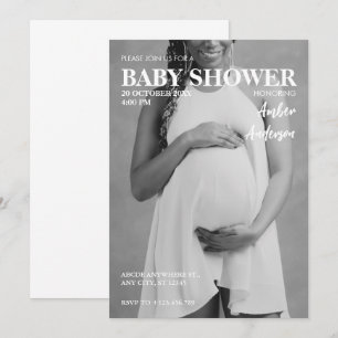 Moderne zwangere fotomagazine stijl baby shower kaart