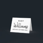 Moderne Zwangerschap Aankondiging Kaart<br><div class="desc">Moderne,  minimalistische,  gepersonaliseerde naambordjes voor zwangerschappen. Laat je vrienden en familie weten dat je verwacht met dit elegante,  minimale design.</div>