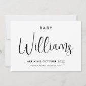 Moderne Zwangerschap Aankondiging Kaart (Achterkant)