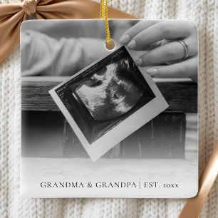 Moderne zwangerschap verwacht Baby echografie foto Keramisch Ornament