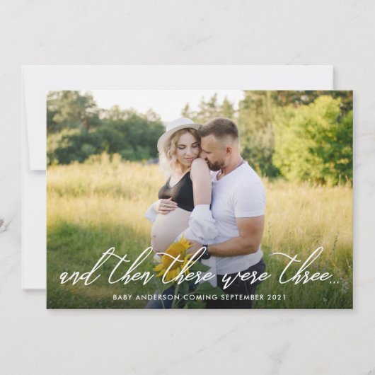 Moderne zwangerschapsaankondiging met foto aankondiging (Voorkant)