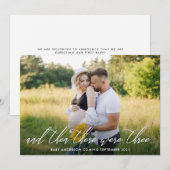 Moderne zwangerschapsaankondiging met foto aankondiging (Voorkant / Achterkant)