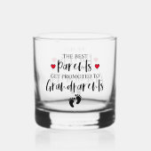 Moderne zwangerschapsaankondiging voor de beste ou whisky glas (Achterkant)