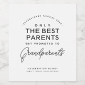 Moderne zwangerschapsaankondiging voor grootouders wijn etiket (Enkel label)