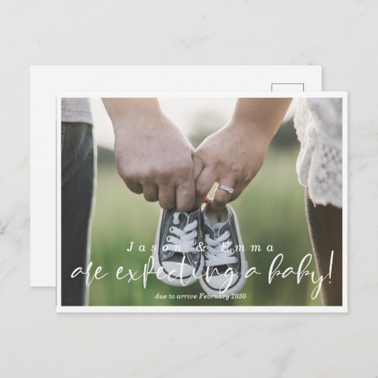 Moderne zwangerschapsaankondigingen Briefkaart (Voorkant / Achterkant)
