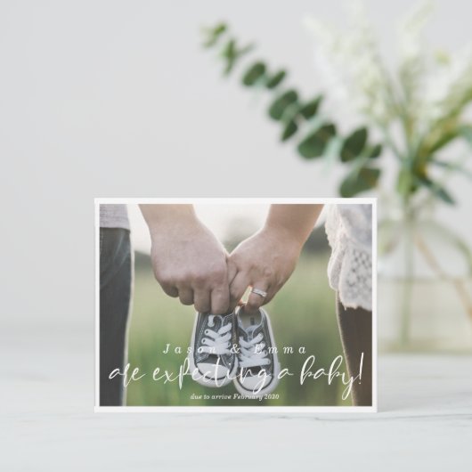 Moderne zwangerschapsaankondigingen Briefkaart (Staand voorkant)