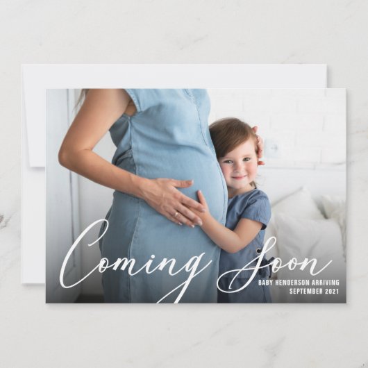 Moderne zwangerschapsfoto aankondiging (Voorkant)