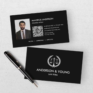 Moderne Zwart Advocaat Profielfoto Visitekaartje