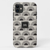 Moderne zwart & beige zonsondergang Abstract kunst Case-Mate iPhone Case (Achterkant)