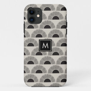 Moderne zwart & beige zonsondergang Abstract kunst Case-Mate iPhone Case