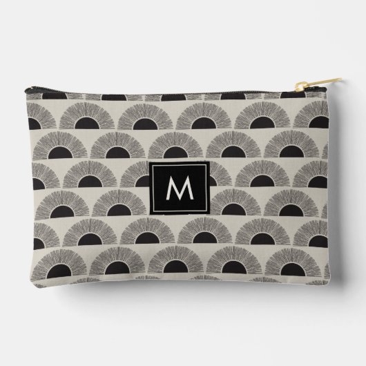 Moderne zwart & beige zonsondergang Abstract kunst Etui (Achterkant)