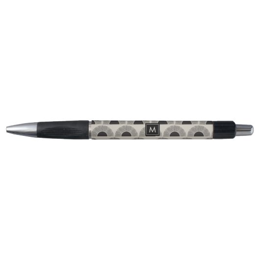 Moderne zwart & beige zonsondergang Abstract kunst Pen (Voorkant)