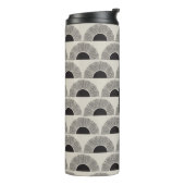 Moderne zwart & beige zonsondergang Abstract kunst Thermosbeker (Gedraaid links)