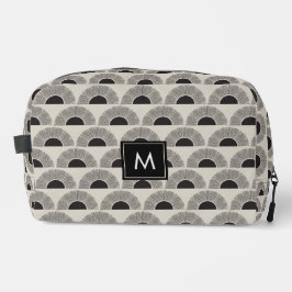 Moderne zwart & beige zonsondergang Abstract kunst Toilettasje