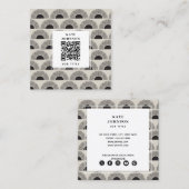 Moderne Zwart & Beige Zonsondergang Abstracte Kuns Vierkante Visitekaartje (Voorkant / Achterkant)