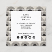 Moderne Zwart & Beige Zonsondergang Abstracte Kuns Vierkante Visitekaartje (Achterkant)