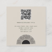 Moderne Zwart & Beige Zonsondergang Abstracte Kuns Vierkante Visitekaartje (Achterkant)