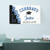 Moderne zwart blauw wit 2023 diploma feest spandoek (Beurs)