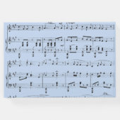 Moderne Zwart-Blauwe Muziek Bruiloft Uitnodiging Gastenboek (Achterkant)