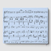 Moderne Zwart-Blauwe Muziek Bruiloft Uitnodiging Gastenboek (Achterkant)