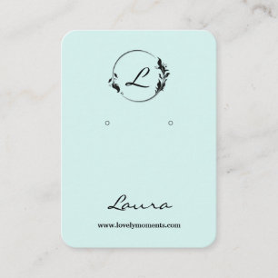 Moderne Zwart-Blauwe Oorbel Display Kaart Visitekaartje