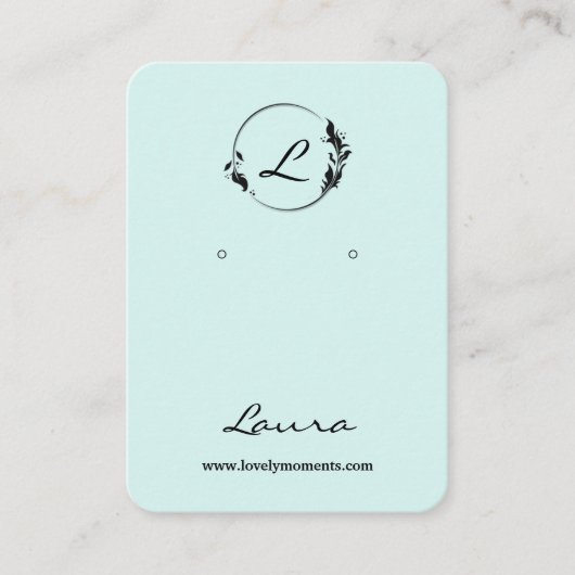 Moderne Zwart-Blauwe Oorbel Display Kaart Visitekaartje (Voorkant)