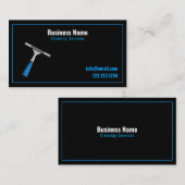 Moderne Zwart-Blauwe Squeegee Raamreiniging Visitekaartje (Voorkant / Achterkant)