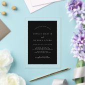 Moderne zwart duidelijke minimalistische bruiloft acryl uitnodigingen (Insitu (Huwelijk))