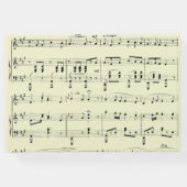 Moderne Zwart en Geel Muziek Bruiloft Uitnodiging Gastenboek (Achterkant)