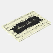 Moderne Zwart en Geel Muziek Bruiloft Uitnodiging Gastenboek (Hoek)
