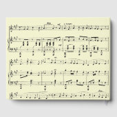 Moderne Zwart en Geel Muziek Bruiloft Uitnodiging Gastenboek (Achterkant)