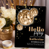 Moderne Zwart en Goud 50e Verjaardag Kaart