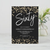 Moderne Zwart en Goud 60ste Verjaardag Kaart (Staand voorkant)