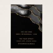 Moderne zwart en goud agaat oorbel display kaart (Achterkant)