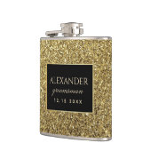 Moderne Zwart en Goud Groomsmen Heupfles (Links)