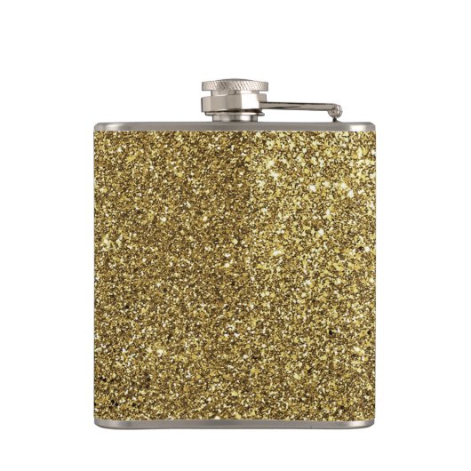 Moderne Zwart en Goud Groomsmen Heupfles (Achterkant)