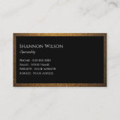 Moderne zwart en goud koper professional visitekaartje (Achterkant)